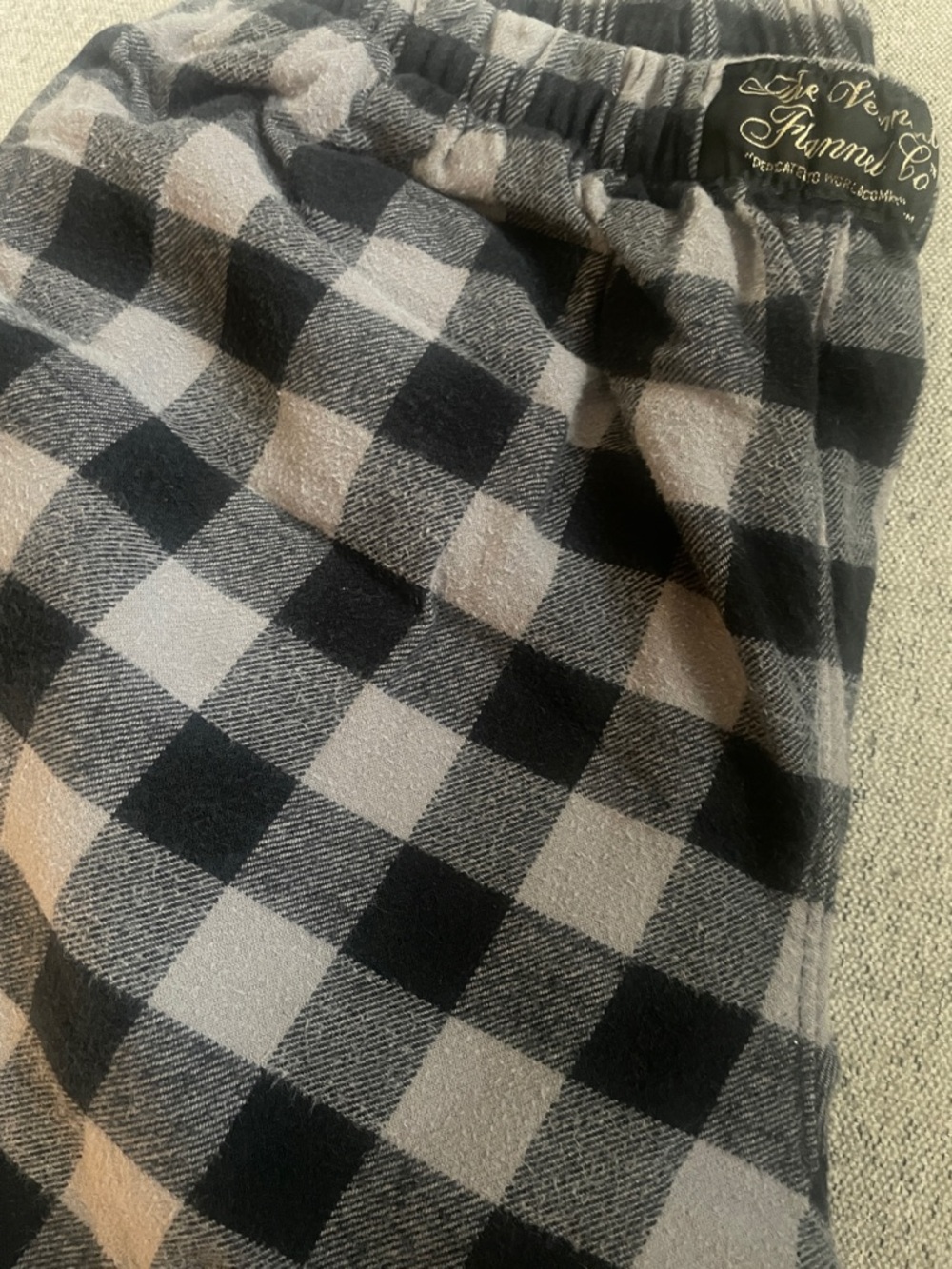 Kids Black & Gray Plaid Joggers with Elastic Waist